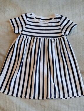 Baby Girl Striped Summer Dress Blue White
